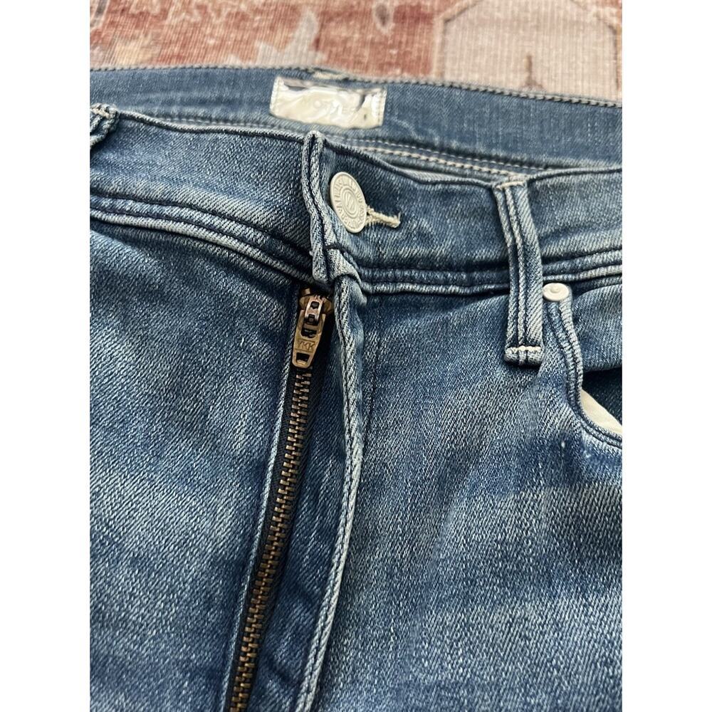 Mother The Weekender Fray Graffiti Girl Flare Jeans Distressed Stretch Size 30 - Picture 4 of 12